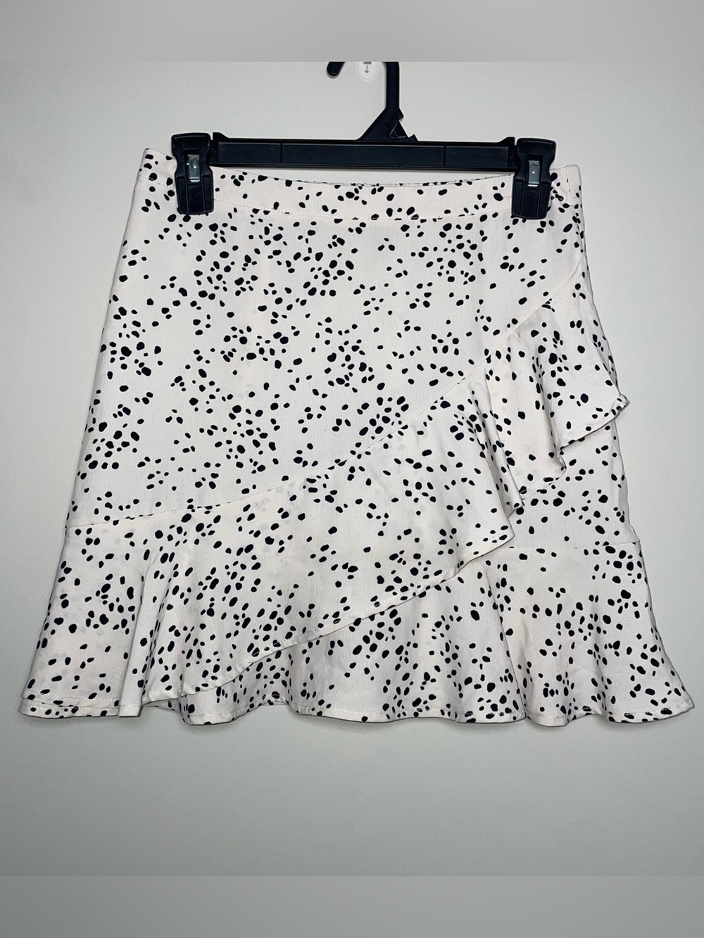 Originality S Layered Black White Dot Pattern Mini Skirt